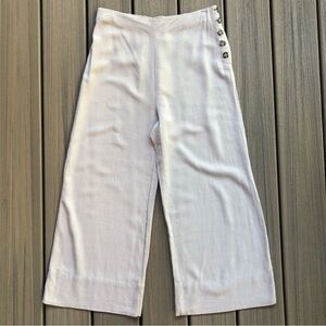 NWT Good Luck Gem Linen BlendvLight Tan Wide Leg Cropped Pants Size L